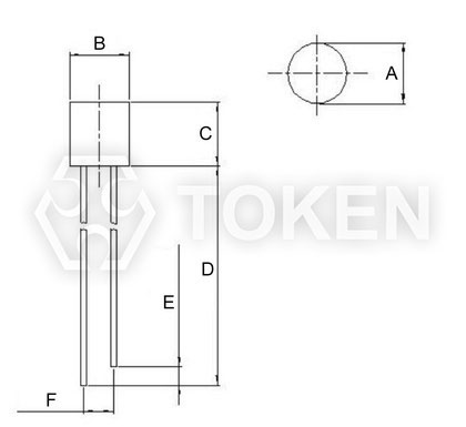 环保光敏传感器 (PT-A2-AC-5-PN-850) 平头无边尺寸图