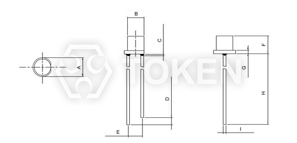 环保可见光传感器 (PT-IC-BC-PE-550) 平头有边尺寸图