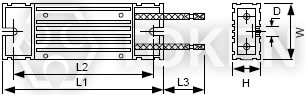 梯型铝壳电阻器 (ASZ) 类型:A 尺寸图