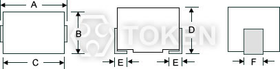 RF 片式绕线射频电感 模压电感器 (TREM) 尺寸图