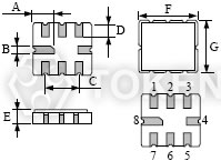 声表面波 (QCC8C) 尺寸图