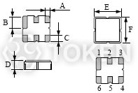 声表面波 (DCC6C) 尺寸图