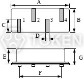 声表面波 (F11SMD) 尺寸图