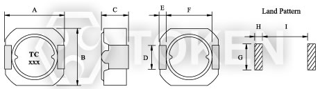 贴片大电流电感器 (TPSDS) 尺寸图