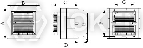 EMI Line Filters (TCET24H) Dimensions