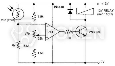 Extremely sensitive light operated relay