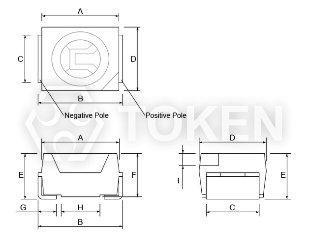 SMD IR Light Sensor (PT-3528) Dimensions