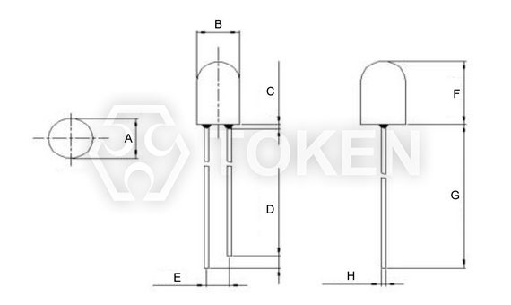 IR Ambient Light Sensor (PT-A1-DC-5-BN-940) Dimensions