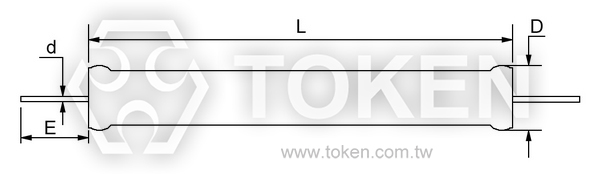 Conventional High Voltage Resistor Painted Dimensions (HI80D)