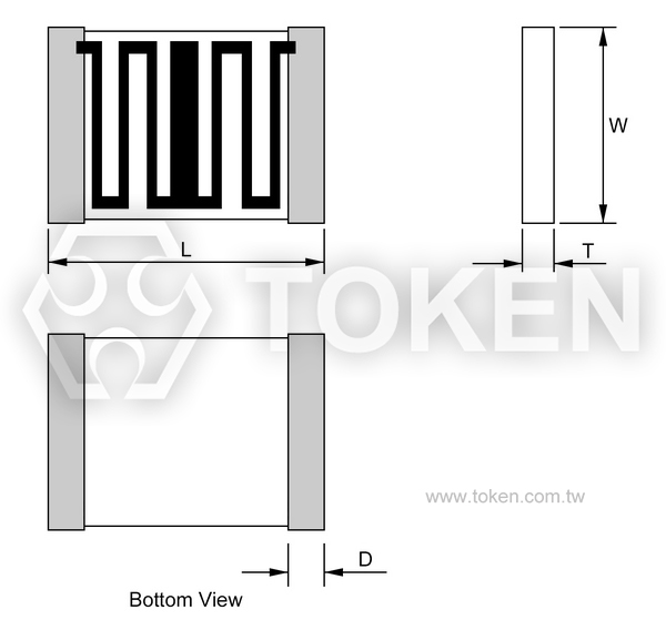 Chip Precision High-Megohm Resistors Dimensions 