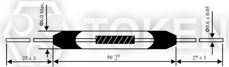 Hermetic High Resistance High-Megohm Resistors (RH1) Dimensions