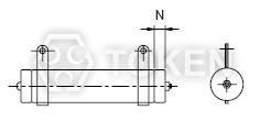 (DR-A) Vertical mount Dimensions