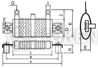 Wave Type Non-Inductive (ZQN 60W ~ 450W) Dimensions