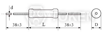 Power Precision Wirewound Resistor (KNP-R) Dimensions