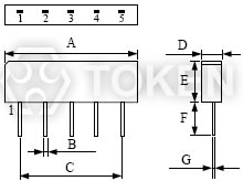 SAW (SIP5T) Dimensions